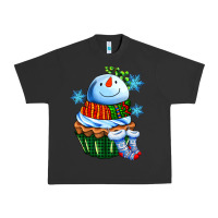 Pigment Black snowman cupcake Urban Heavy Tee - AdoDesignShop