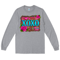 Heather Grey xoxo valentine's day pink roses and hearts Long Sleeve Tee - Jasminsmagicworld