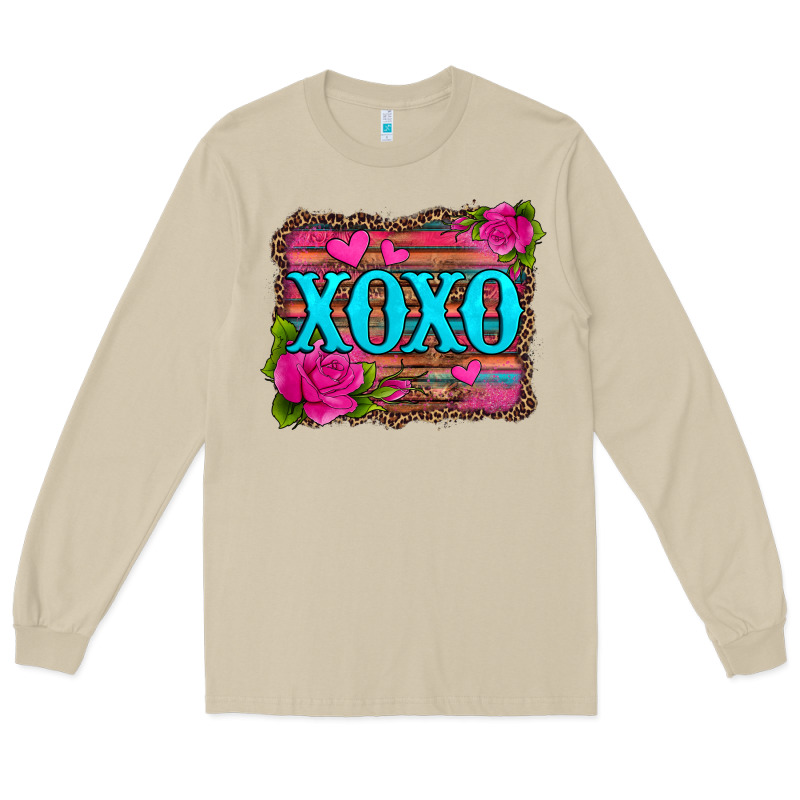 Xoxo Valentine's Day Pink Roses And Hearts Long Sleeve Tee by Jasminsmagicworld | Teevron