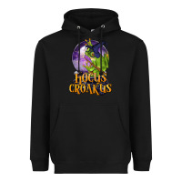 Black Hocus Croakus Frog Heavyweight Hoodie - LillyAllenDesigns
