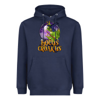 Navy Hocus Croakus Frog Heavyweight Hoodie - LillyAllenDesigns