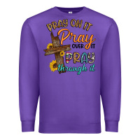 Purple pray on it pray over it pray through it Premium Sweatshirt - Artiststas