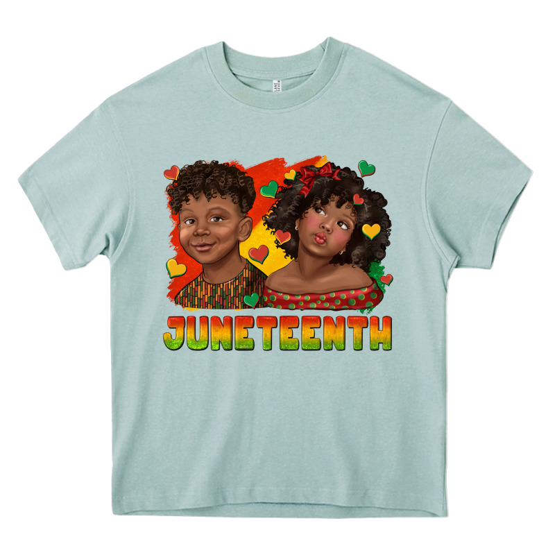Juneteenth With Afro Black Kids Heavy Core Tee by texasbilliewilder | Teevron