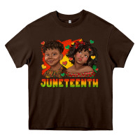 Chocolate Brown juneteenth with afro black kids Heavy Core Tee - texasbilliewilder
