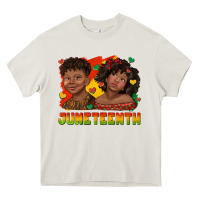 Cream juneteenth with afro black kids Heavy Core Tee - texasbilliewilder