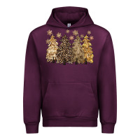Mauve Wine merry christmas leopard trees Urban Hoodie - CowGirlArtShop