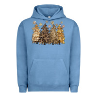 Pigment Pebble Blue merry christmas leopard trees Urban Hoodie - CowGirlArtShop