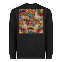 Black school bus driver and flower seamless patterns Heavyweight Sweatshirt - BundleAndBundleShop