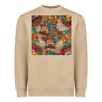 Mushroom school bus driver and flower seamless patterns Heavyweight Sweatshirt - BundleAndBundleShop