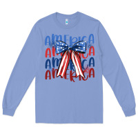 Colony Blue america ribbon Long Sleeve Tee - JahusDesignShop