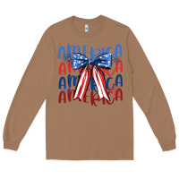 Toasted Coconut america ribbon Long Sleeve Tee - JahusDesignShop