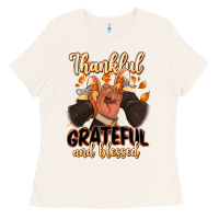 Bone Thankful grateful and Blessed black man sneakers Ladies Tee - RanaPortraitStore