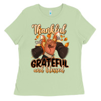 Thankful Grateful And Blessed Black Man Sneakers Ladies Tee | Teevron