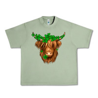Oil Green St. Patrick’s Day Long Hair Shaggy Cow Urban Heavy Tee - Jasminsmagicworld