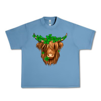 Pebble Blue St. Patrick’s Day Long Hair Shaggy Cow Urban Heavy Tee - Jasminsmagicworld