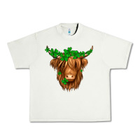 Pistachio St. Patrick’s Day Long Hair Shaggy Cow Urban Heavy Tee - Jasminsmagicworld