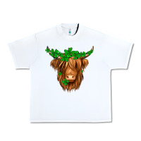 White St. Patrick’s Day Long Hair Shaggy Cow Urban Heavy Tee - Jasminsmagicworld