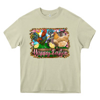 Mossy happy easter rooster chicken and chick Heavy Core Tee - RanaPortraitStore