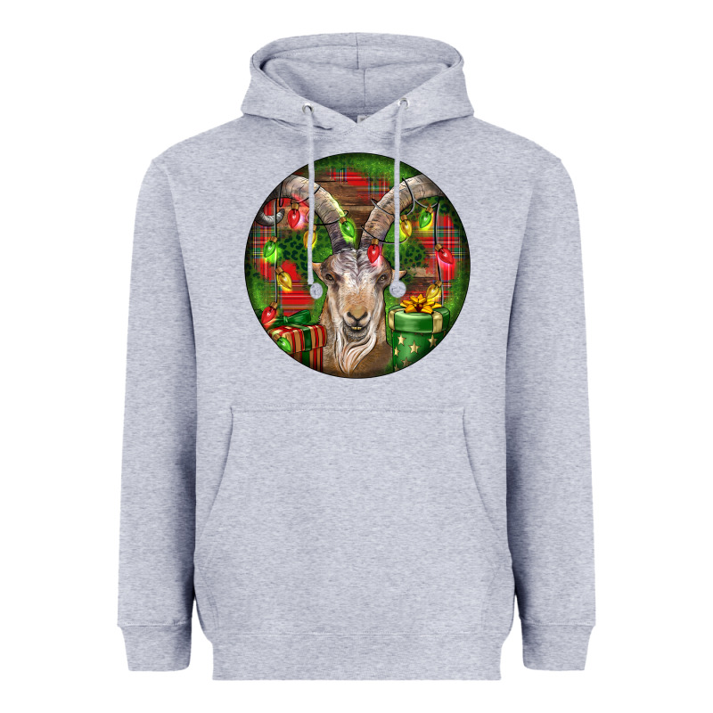 Spanish Goat Christmas Ornament Heavyweight Hoodie by LillyAllenDesigns | Teevron