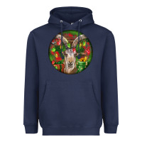 Navy Spanish Goat Christmas Ornament Heavyweight Hoodie - LillyAllenDesigns