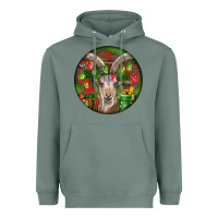 Sage Spanish Goat Christmas Ornament Heavyweight Hoodie - LillyAllenDesigns