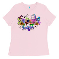 Bubblegum Pink It's spooky season Ladies Tee - RanaPortraitStore
