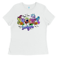 White It's spooky season Ladies Tee - RanaPortraitStore