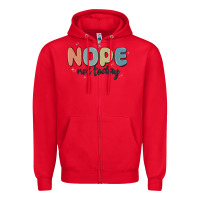 Red nope not today Zipper Hoodie - MaliasSmallBusiness