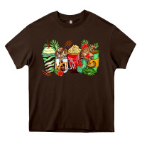 Chocolate Brown tiger coffee cups Heavy Core Tee - Zillion Design Studio