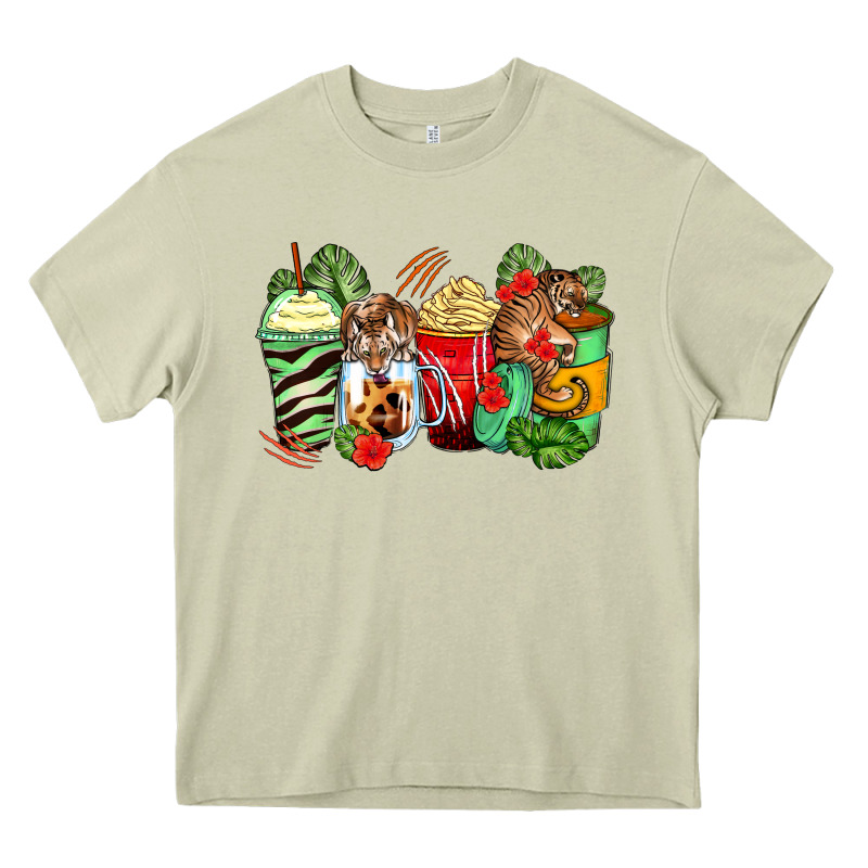 Tiger Coffee Cups Heavy Core Tee by Zillion Design Studio | Teevron