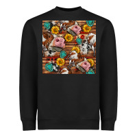 Black cow and western seamless pattern Heavyweight Sweatshirt - BundleAndBundleShop