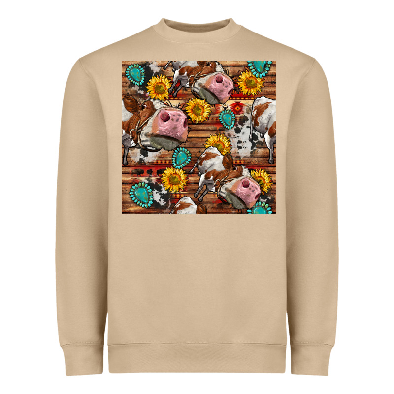 Cow And Western Seamless Pattern Heavyweight Sweatshirt by BundleAndBundleShop | Teevron