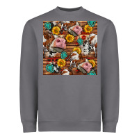 Storm cow and western seamless pattern Heavyweight Sweatshirt - BundleAndBundleShop