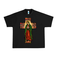 Black our lady of Guadalupe cross Urban Heavy Tee - JahusDesignShop