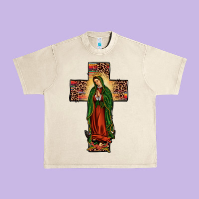Our Lady Of Guadalupe Cross Urban Heavy Tee Designed By Jahusdesignshop
