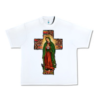 White our lady of Guadalupe cross Urban Heavy Tee - JahusDesignShop