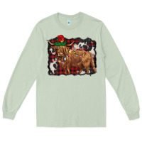 Matcha christmas highland cow Long Sleeve Tee - BarkalooDesign
