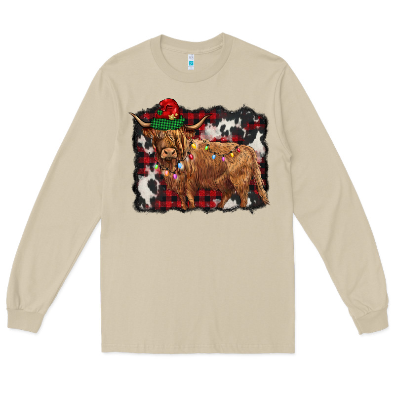 Christmas Highland Cow Long Sleeve Tee by BarkalooDesign | Teevron