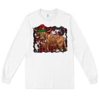 White christmas highland cow Long Sleeve Tee - BarkalooDesign