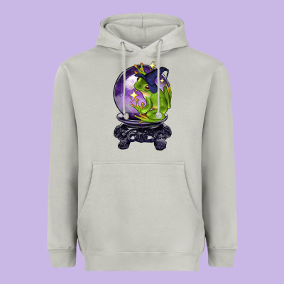 Halloween Frog With Crystal Ball Heavyweight Hoodie Designed By Lillyallendesigns