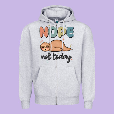 Nope Not Today Zipper Hoodie Designed By Maliassmallbusiness