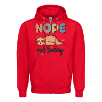 Red nope not today Zipper Hoodie - MaliasSmallBusiness