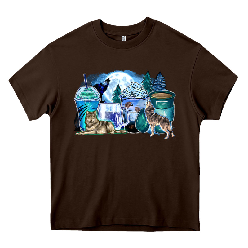 Wolf Coffee Cups Heavy Core Tee by Zillion Design Studio | Teevron