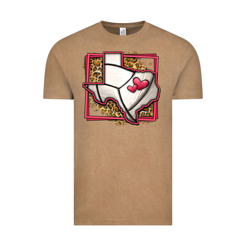 Leopard Volleyball Texas Map Vintage Tee by Jasminsmagicworld | Teevron