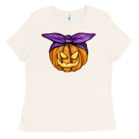 Bone Jack O' Lantern Halloween Pumpkin Ladies Tee - RanaPortraitStore