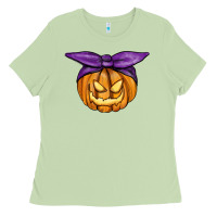 Matcha Jack O' Lantern Halloween Pumpkin Ladies Tee - RanaPortraitStore