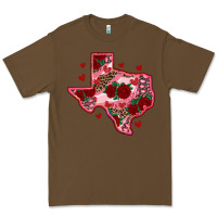 Cacao valentine' s day texas map with roses Premium Tee - RanaPortraitStore
