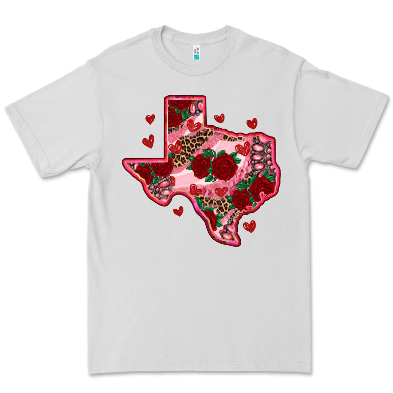 Valentine' S Day Texas Map With Roses Premium Tee by RanaPortraitStore | Teevron