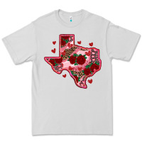 Dove Grey valentine' s day texas map with roses Premium Tee - RanaPortraitStore