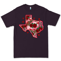 Plum valentine' s day texas map with roses Premium Tee - RanaPortraitStore